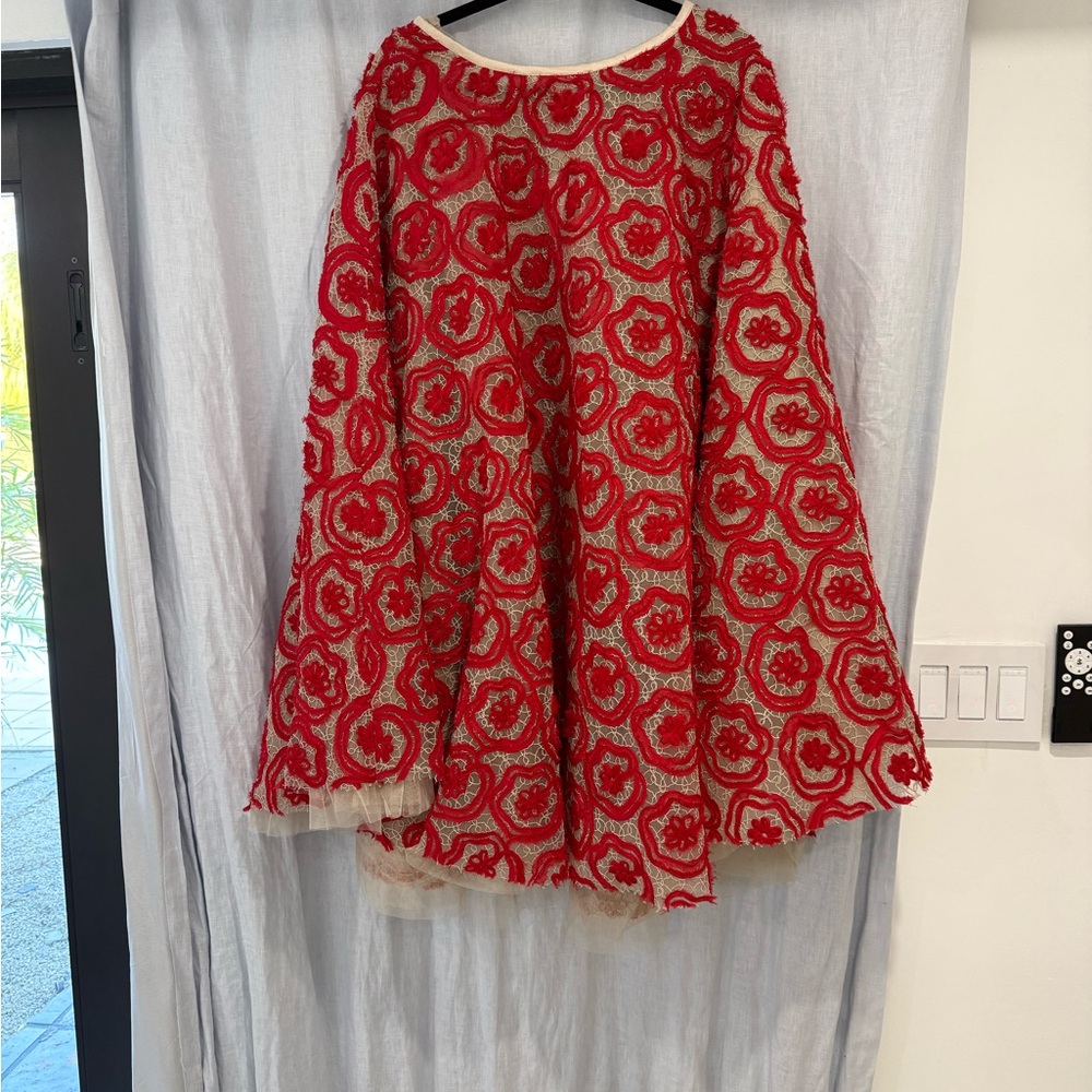 Zara Elegant Red Floral Skirt with tulle skirt lining. Dramatic and gorgeous NWT
